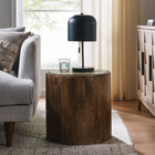 Modway Truett Round Wood Rattan Side Table - Walnut-Rattan Cane Top