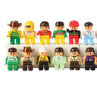 Cre8tive Minds People for Preschool Sized Building Blocks - Set of 20-Plastic figure has posable arms, legs, and heads