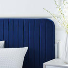 Modway Celine Channel Tufted Performance Velvet King Platform Bed - Navy-Assembly Required