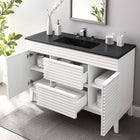 Modway Render 48" Single Sink Bathroom Vanity - White/Black-MDF and Particleboard