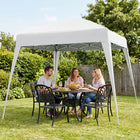 Outsunny 8 ft W x 8 ft L Pop Up Canopy Foldable Outdoor Canopy Tent with Bag - White-Adjustable legs for different needs and preferences
