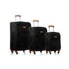 Champs Luggage Classic Collection 3-Piece Soft Side Set, Black (C5010-Black)-Durable ABS Plastic