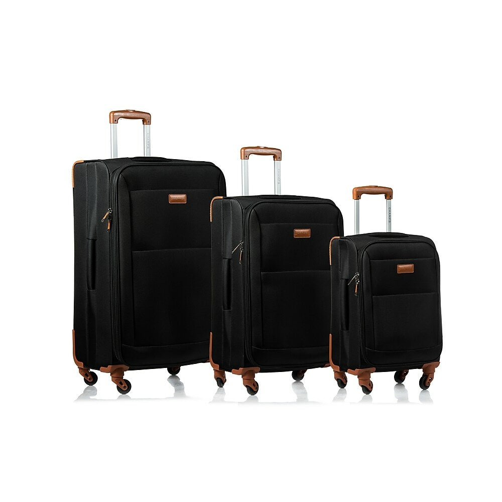 Champs Luggage Classic Collection 3-Piece Soft Side Set, Black