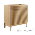 Modway Render 30" Bathroom Vanity Cabinet - Oak-Adjustable Storage Shelf