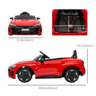 Aosom 12V Audi RS e-tron GT Kids Electric Ride-On Car with Remote Control - Red-Slow start mechanism for safety protection for children 