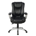 TygerClaw High Back Leather Office Chair, 25.6" x 15" x 31.5", Black-Custom fit in seconds with easy height adjustment and smooth 360° swivel to find your perfect position