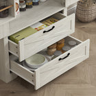 HOMCOM 64" H Kitchen Pantry Cabinet with Doors and Drawers - Distressed White-Quality particleboard frame supports up to 330 lbs. (150 kg) 