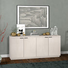 Hudson&Canal Mansfield 68"W Buffet Table - Alder White-Constructed of high quality engineered wood in a handcrafted black grain finish