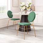 Zuo Odessa Dining Chair - Green/Gold - Set of 2-Dimensions: 22.8" L x 19.3" W x 34.3" H