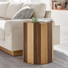 Modway Twirl Two-Toned Wood Veneer Side Table - Oak Walnut-Adjustable Levelers