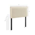 Modway Camille Striped Linen Blend Twin Size Headboard - Oatmeal Stripe-Removable Slipcover