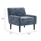 Zuo Frankfurt ArmChair - Grey-6