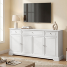 HOMCOM 54" Modern Sideboard Buffet Cabinet with Soft-Close Doors & Drawers - White-Stable particleboard construction supports up to 163 lbs effortlessly