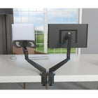 ShoppingAll 2-in-1 Adjustable Dual Gas Spring Arm Laptop & Monitor Desk Mount Stand - Black-9
