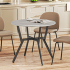 HOMCOM Round Dining Table with Steel Frame for Kitchen - Grey-Use it anywhere—as a dining, coffee, kitchen, or work table