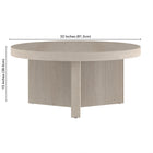 Hudson&Canal Holm 32"W Round Coffee Table - Alder White-9