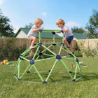 Qaba 6' Kids Geometric Playground Dome Climber - Green-Boosts coordination, strength, and social skills through climbing 