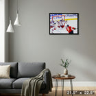 Sam Bennett Panthers Winning Goal - Framed Canvas - 31" x 22"-Ready to hang - arrives fully assembled