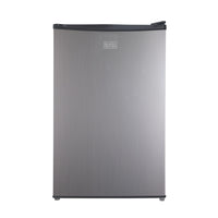 BLACK+DECKER 4.3 cu. ft. Freestanding Mini Fridge with Freezer - Stainless Steel-Compact & Stylish: The sleek, modern design - available in black, stainless look vinyl, and white - is perfect for college dorm rooms, offices, garages, home bars, small apartments, and RV campers