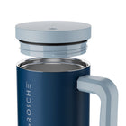 GROSCHE Aspen Insulated Water Tumbler with Handle - 40 oz. - Mountain Blue-Ultra-secure half-turn design