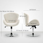 HOMCOM Swivel Desk Chair with Wide Seat - Butterfly Back - Cream White-Tilt function and height adjustment for customizable relaxation
