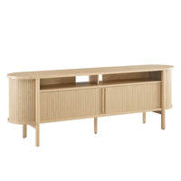 Modway Cadence 71" Curved TV Stand - Oak-Wood, Particleboard, MDF