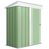 Outsunny Small Outdoor Storage Shed with Adjustable Shelf - 5' x 3' - Green-Small outdoor storage shed so you can store lawn care equipment and garden tools 