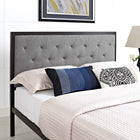 Modway Mia Fabric Full Bed - Brown Grey-Powder-coated steel frame