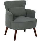 HOMCOM Accent Chair with Solid Wood Legs for Living Room - Grey-7.1" (18 cm) thick foam seat, S springs and elastic bands provide reliable seat support 

