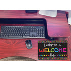 Ashley Productions Smart Poly Computer Mouse Pad - Everyone is Welcome Here - Hearts - 6 Pack-Pack of 6 Non-Slip, Fabric Mouse Pads