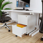 Ceha Canada 2-Drawer Metal Pedestals - Signal White-DURABLE CONSTRUCTION: Crafted from steel with a scratch-resistant finish, this filing cabinet ensures long-lasting durability