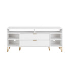 Manhattan Comfort DUMBO 62.99" Modern TV Stand - White-Mid-Century Modern TV Stand for Living Room Use