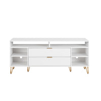 Manhattan Comfort DUMBO 62.99" Modern TV Stand - White-Mid-Century Modern TV Stand for Living Room Use