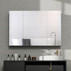 Kleankin Wall Mount Medicine Cabinet with Mirror - 35" W x 24" D - Grey-Colour: Grey 