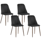 HOMCOM Dining Chairs in Velvet Accent - Black - Set of 4-Packaged in a set of 4, use it for sitting down for dinner, conversation, and more