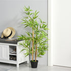 Outsunny 4' Artificial Bamboo Tree in Nursery Pot - Green-Vibrant green and natural texture for an extra-realistic look and feel 