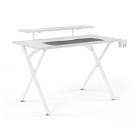 Emerge Vizon 47" Gaming Desk - White-White laminate desktop material