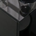 HOMCOM 31.1" L High Gloss Buffet Sideboard with 2 Drawers - Black-Push-click-open doors for convenience