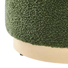 Modway Tilden 16" Round Sherpa Upholstered Ottoman - Moss Green/Natural-7