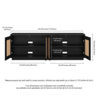 Hudson&Canal Pryce TV Stand for TV's up to 78" - Black Grain/Natural Rattan-8