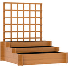 Outsunny 3-Tier Raised Garden Bed with Trellis for Climbing Plants - Brown-Back trellis for climbing plants
