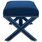 Modway Rivet Performance Velvet Bench - Navy-Performance Velvet Upholstery