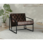 Flash Furniture HERCULES Madison Series Bomber Jacket LeatherSoft Tufted Lounge Chair-Slanted Arms