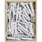 JAM Paper Wood Clip Clothes Pins - Medium - 1 1/8" - White - 50 Pack-Quantity: 50 pins per pack