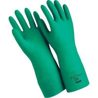 Ansell SAX995 Chemical Resistant Gloves, Nitrile, 22 Mils, 15"L, Green, Size 8, 12 Pack-Length: 15"