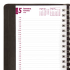 Brownline 2027 PlannerPlus Daily Planner with Twin-Wire Binding - 8" x 5" - Black-100% post-consumer recycled paper