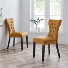 Modway Silhouette Performance Velvet Dining Chairs - Cognac - 2 Pack-Dense Foam Padding for Comfort