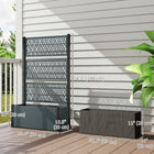 Outsunny Wicker Outdoor Planter with Trellis - Dark Grey-Weather-resistant PE wicker and steel ensure durability