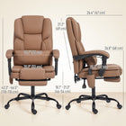 HOMCOM Office Chair with Massage - Reclining Desk Chair - Brown-Its pet-friendly faux leather resists scratches and fur, making cleanup incredibly easy
