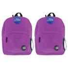 BAZIC Products Classic 17" Backpack - Purple - 2 Pack-One large main compartment and small front compartment with zipper closure